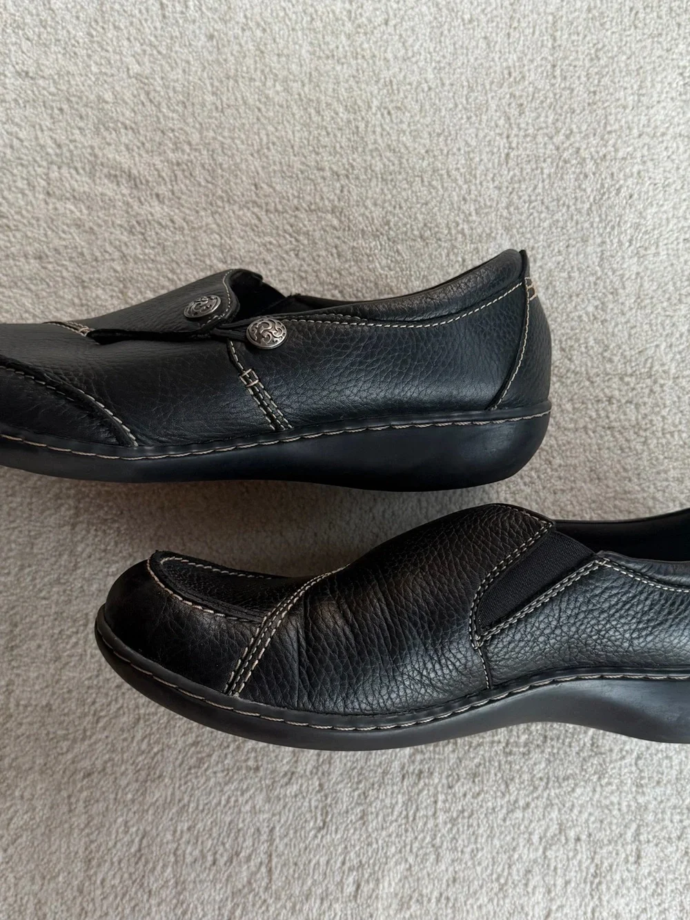 Clark’s Ashland Lane Q Women’s Comfort Loafer Black Leather 11 W
